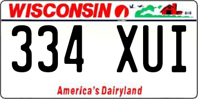 WI license plate 334XUI