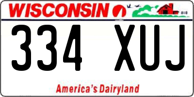 WI license plate 334XUJ