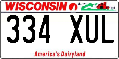 WI license plate 334XUL