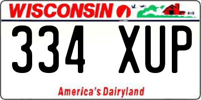 WI license plate 334XUP