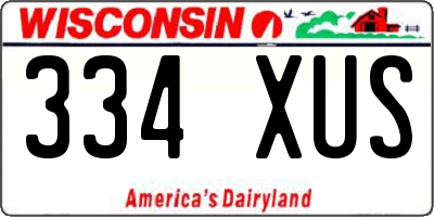 WI license plate 334XUS