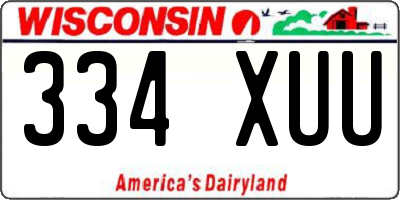 WI license plate 334XUU