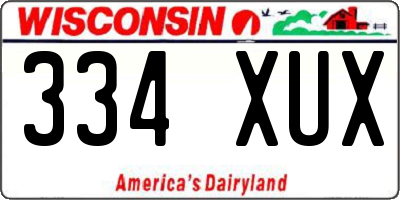 WI license plate 334XUX