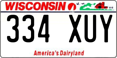 WI license plate 334XUY