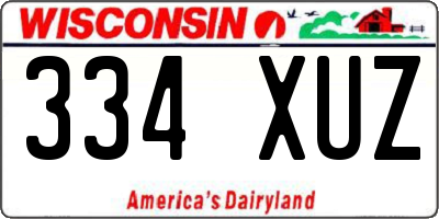 WI license plate 334XUZ