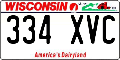 WI license plate 334XVC
