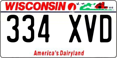 WI license plate 334XVD