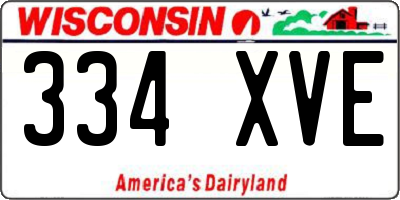 WI license plate 334XVE
