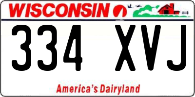 WI license plate 334XVJ