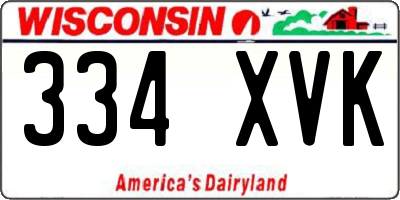WI license plate 334XVK