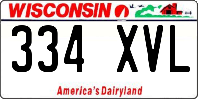 WI license plate 334XVL