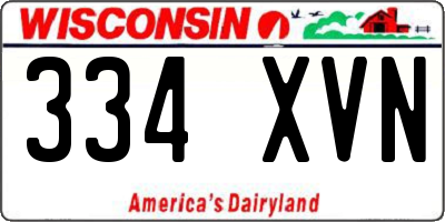 WI license plate 334XVN