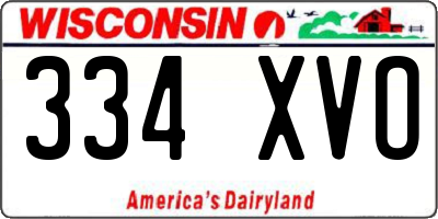 WI license plate 334XVO