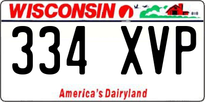 WI license plate 334XVP