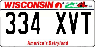 WI license plate 334XVT