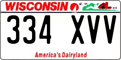 WI license plate 334XVV