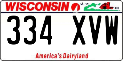 WI license plate 334XVW