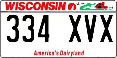 WI license plate 334XVX