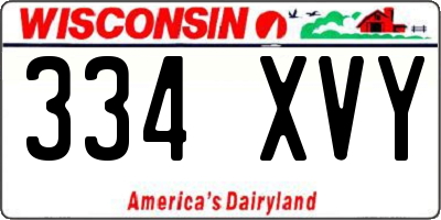 WI license plate 334XVY