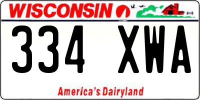 WI license plate 334XWA