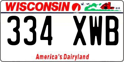 WI license plate 334XWB