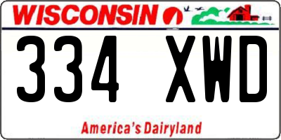 WI license plate 334XWD
