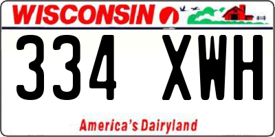 WI license plate 334XWH