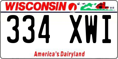 WI license plate 334XWI