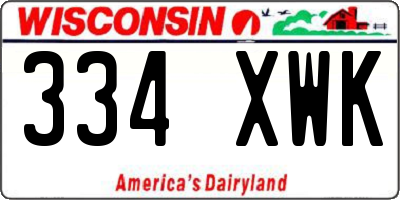 WI license plate 334XWK