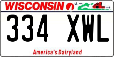 WI license plate 334XWL