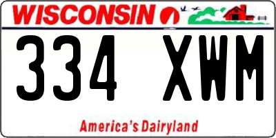WI license plate 334XWM