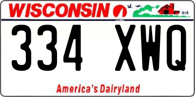 WI license plate 334XWQ