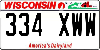 WI license plate 334XWW