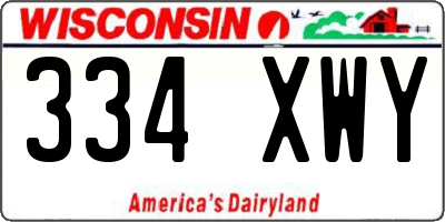 WI license plate 334XWY