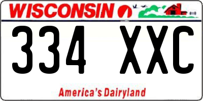 WI license plate 334XXC