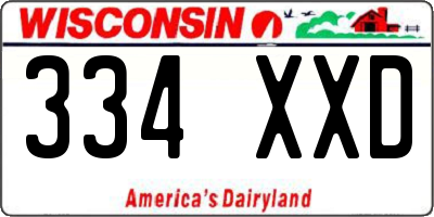 WI license plate 334XXD