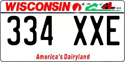 WI license plate 334XXE