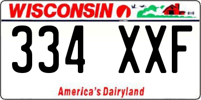 WI license plate 334XXF