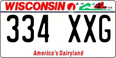 WI license plate 334XXG