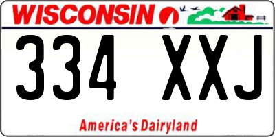 WI license plate 334XXJ