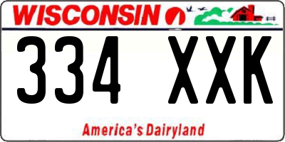 WI license plate 334XXK