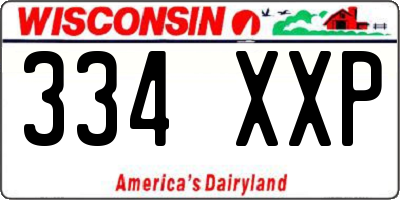 WI license plate 334XXP