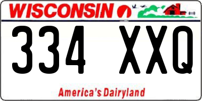 WI license plate 334XXQ