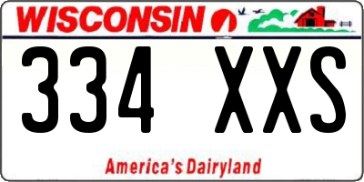 WI license plate 334XXS