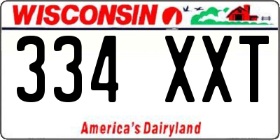 WI license plate 334XXT