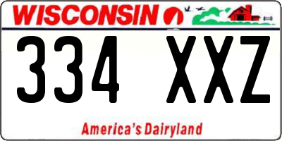WI license plate 334XXZ