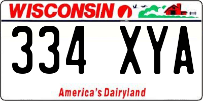 WI license plate 334XYA