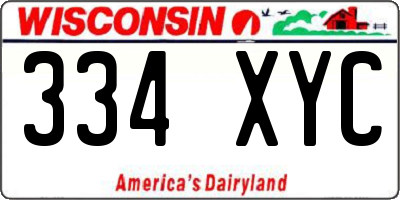 WI license plate 334XYC