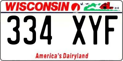 WI license plate 334XYF