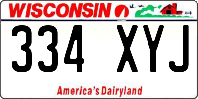 WI license plate 334XYJ